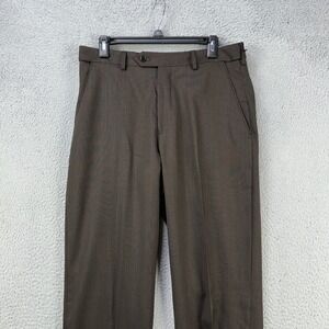 Paul‎ Fredrick Mens 32 Chocolate Brown Wool Classic Fit Dress Pants New